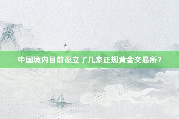 中国境内目前设立了几家正规黄金交易所？